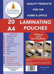 ValueX Laminating Pouch A4 2x75 Micron Gloss (Pack 20) - LPA416020