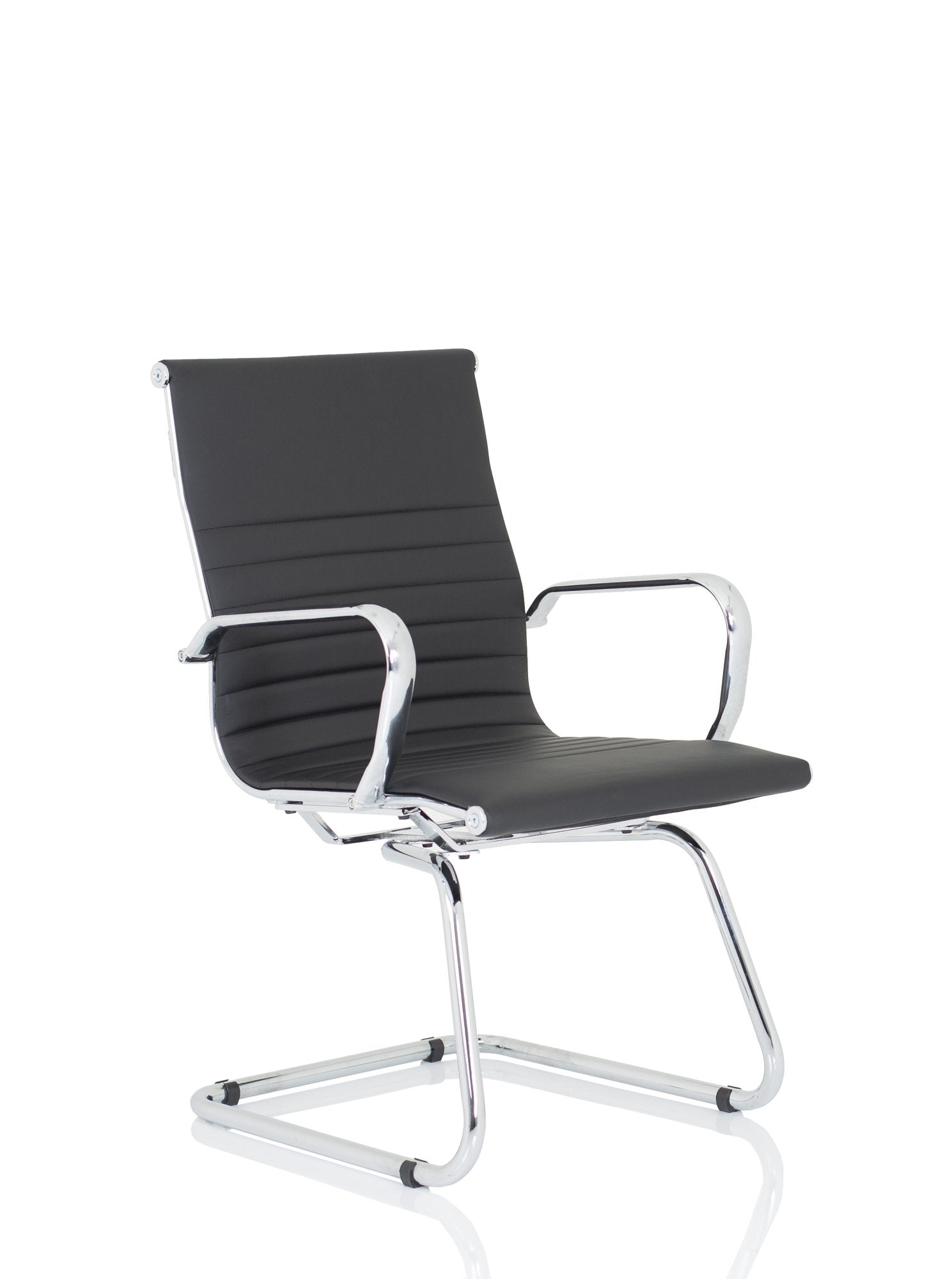 Nola Black Soft Bonded Leather Cantilever Chair OP000224 DD