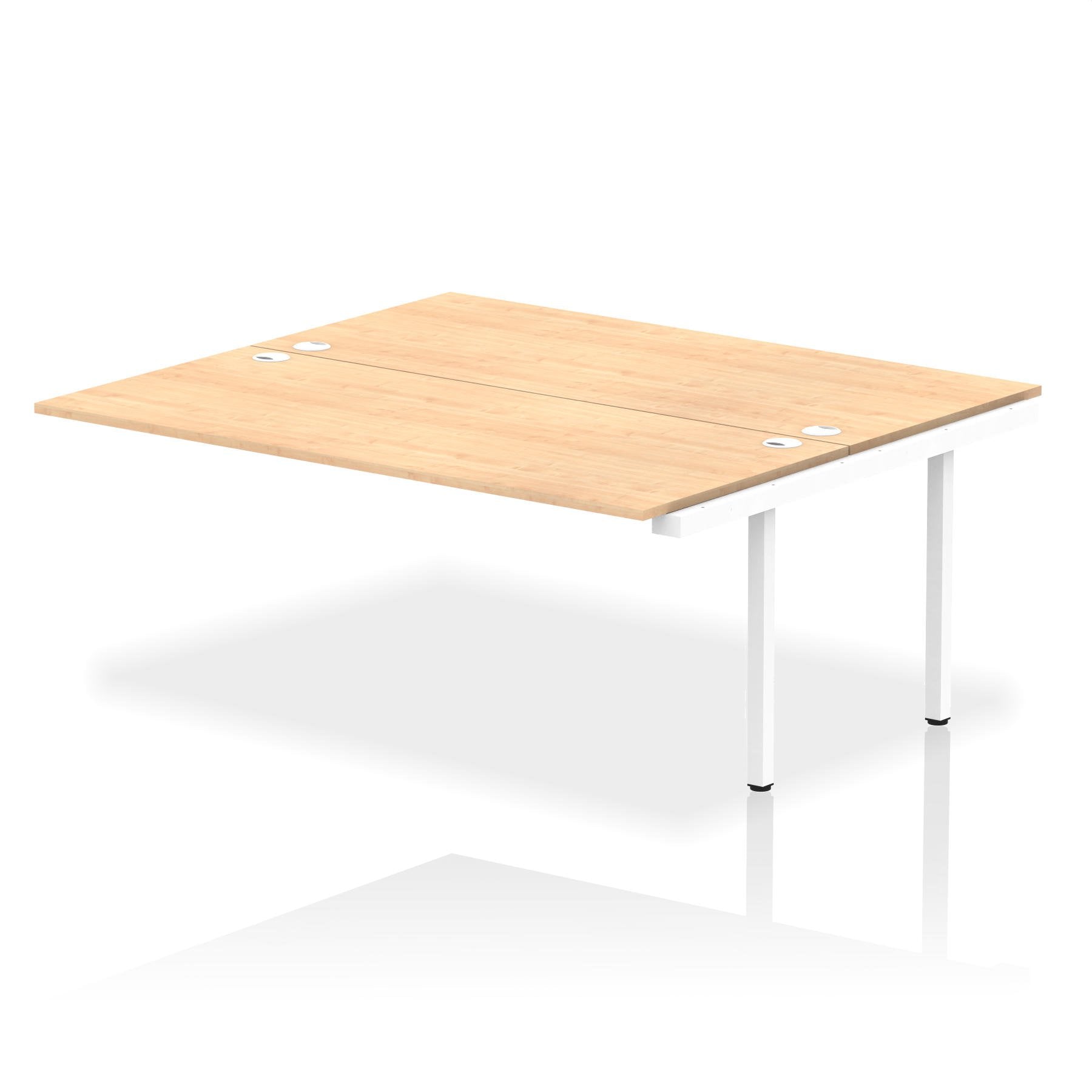 Dynamic Impulse W1800 x D1600 x H750mm Back to Back Bench Desk 2 Person Extension Kit Maple Finish White Frame - IB00432 DD