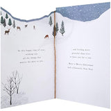Son Christmas Greeting Card with Traditional Winter Foxes Illustration and Festive Design