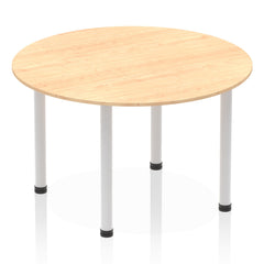 Dynamic Impulse 1200mm Round Table Maple Top Silver Post Leg I000260 DD