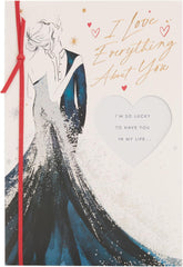 UK Greetings Valentine's Day Card For The One I Love - Stylish Design