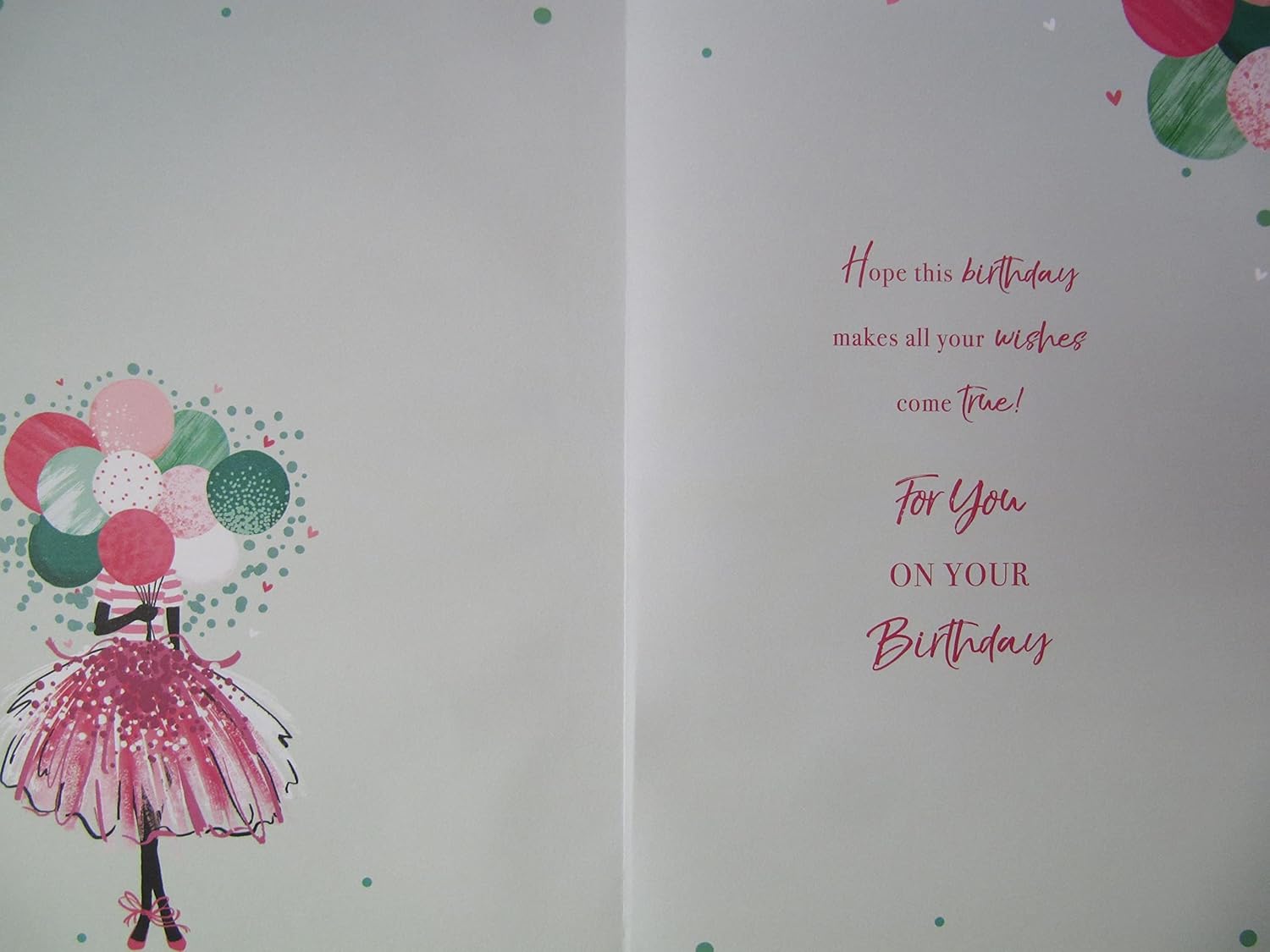Kingfisher Cards Milestone Age 16 Birthday Greeting Card - From The Shimmer Range - Girl With Pink Skirt & Balloons - With A Gold Foil Finish