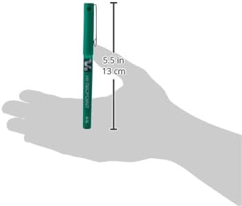 Green Pilot V5 Liquid Ink Rollerball pen with 0.5 mm tip, displayed upright showing the pen's design and brand logo.