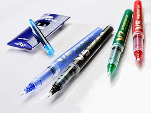 Green Pilot V7 liquid ink rollerball pen with 0.7 mm tip, shown with the pen uncapped and ready to write.