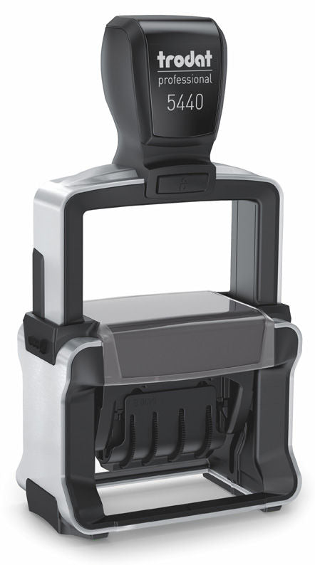 Trodat Professional 5440/L Self Inking Word and Date Stamp 49x28mm Blue/Red Ink - 121427