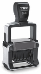 Trodat Professional 5440/L Self Inking Word and Date Stamp 49x28mm Blue/Red Ink - 121427
