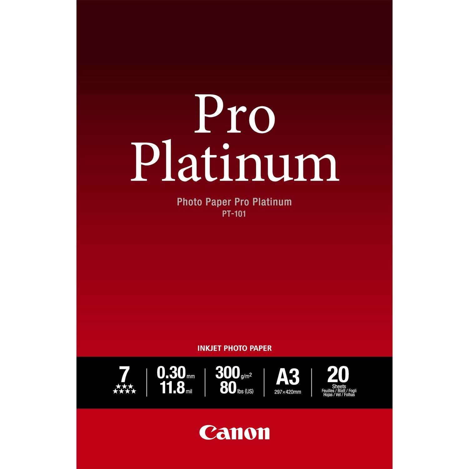Canon PT-101 A3 Photo Paper 20 Sheets - 2768B017
