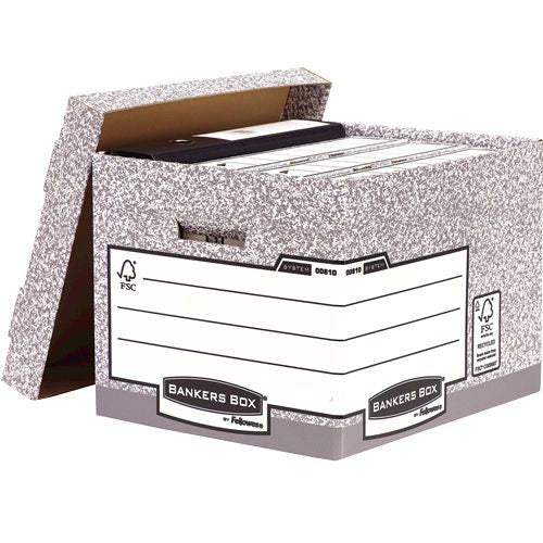 Fellowes Bankers Box System Standard Storage Box Board Grey (Pack 10) 00810-FF