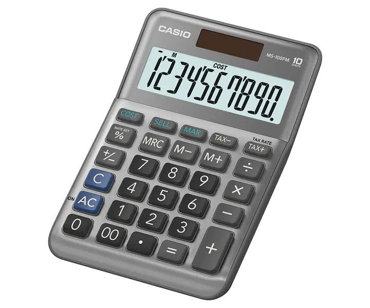 Casio MS-100FM 10 Digit Desk Calculator MS-100FM-WA-UP