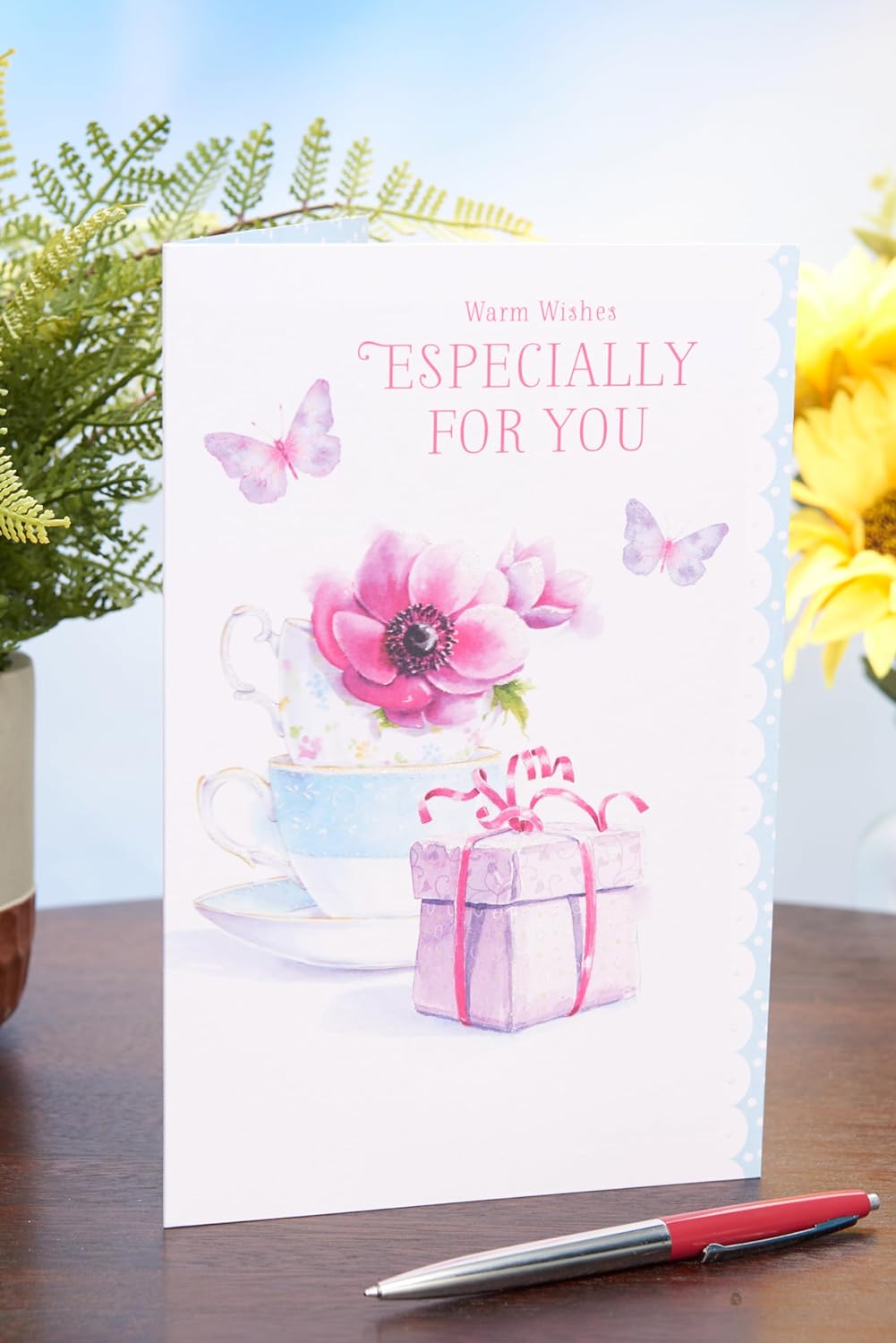 Teacups Design Birthday Card