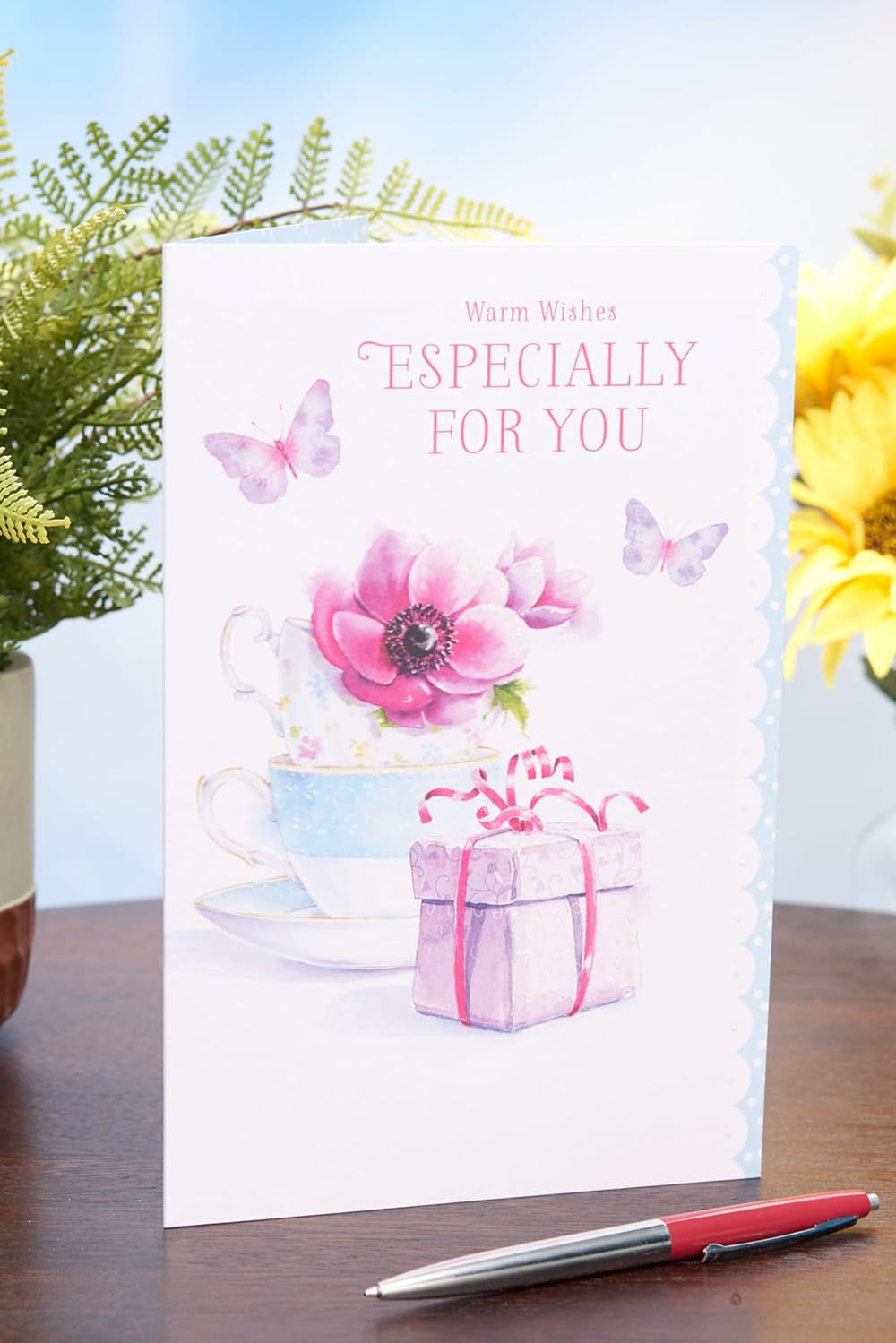 Teacups Design Birthday Card