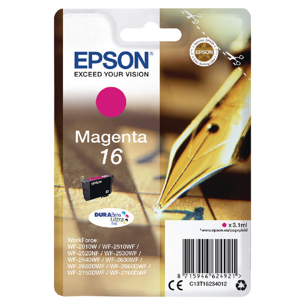 Epson 16 Pen and Crossword Magenta Standard Capacity Ink Cartridge 3ml - C13T16234012