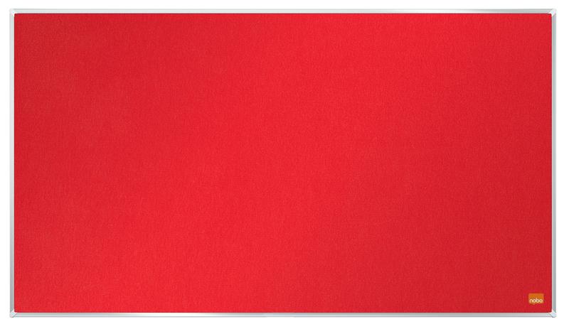 Nobo Impression Pro Widescreen Red Felt Noticeboard Aluminium Frame 710x400mm 1915419