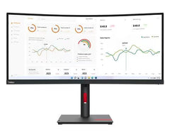 Lenovo ThinkVision T34w-30 34 Inch 3440 x 1440 Pixels Wide Quad HD VA Panel HDMI DisplayPort USB-C Monitor