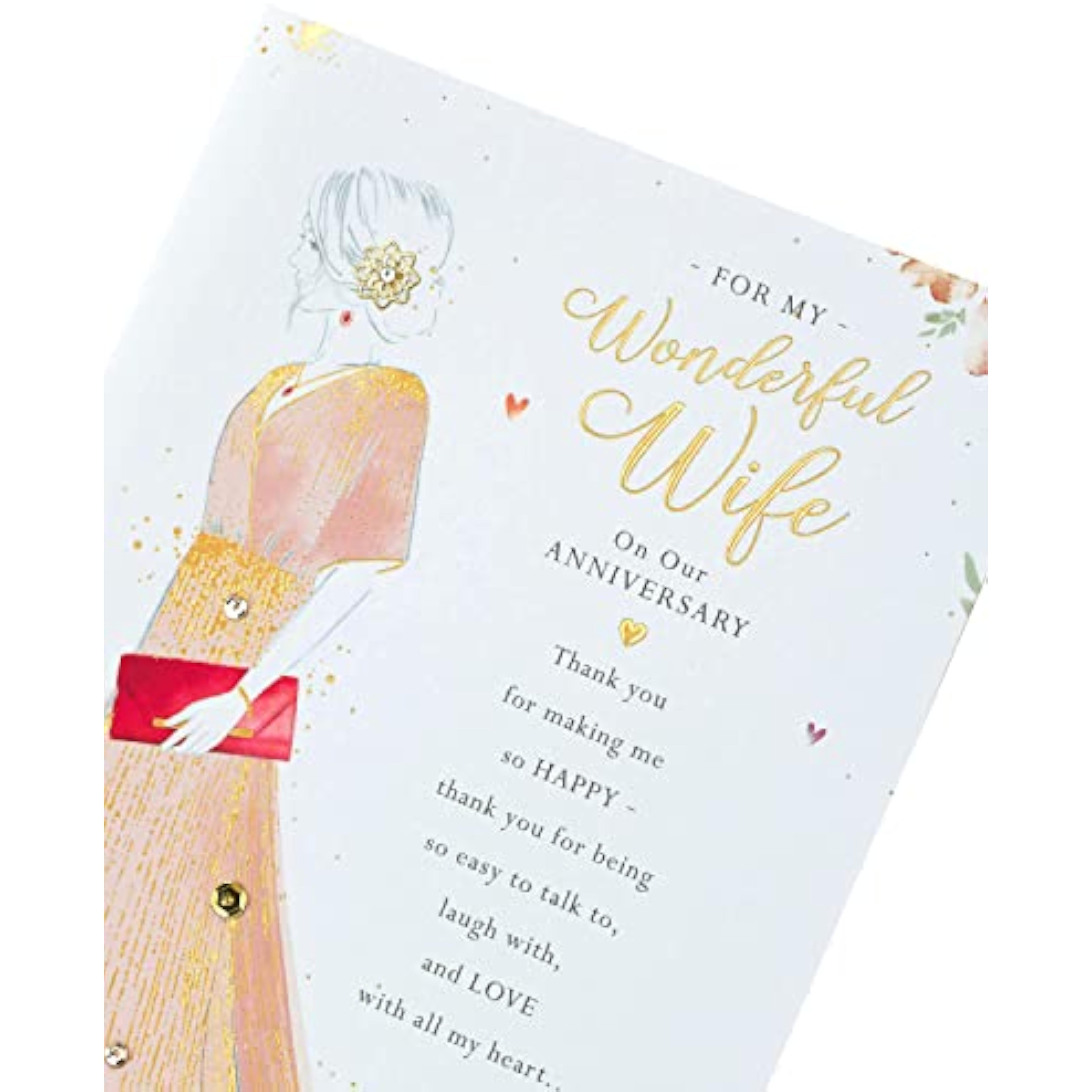 Wonderful Wife Wedding Anniversary Card - Elegant and Heartfelt Design