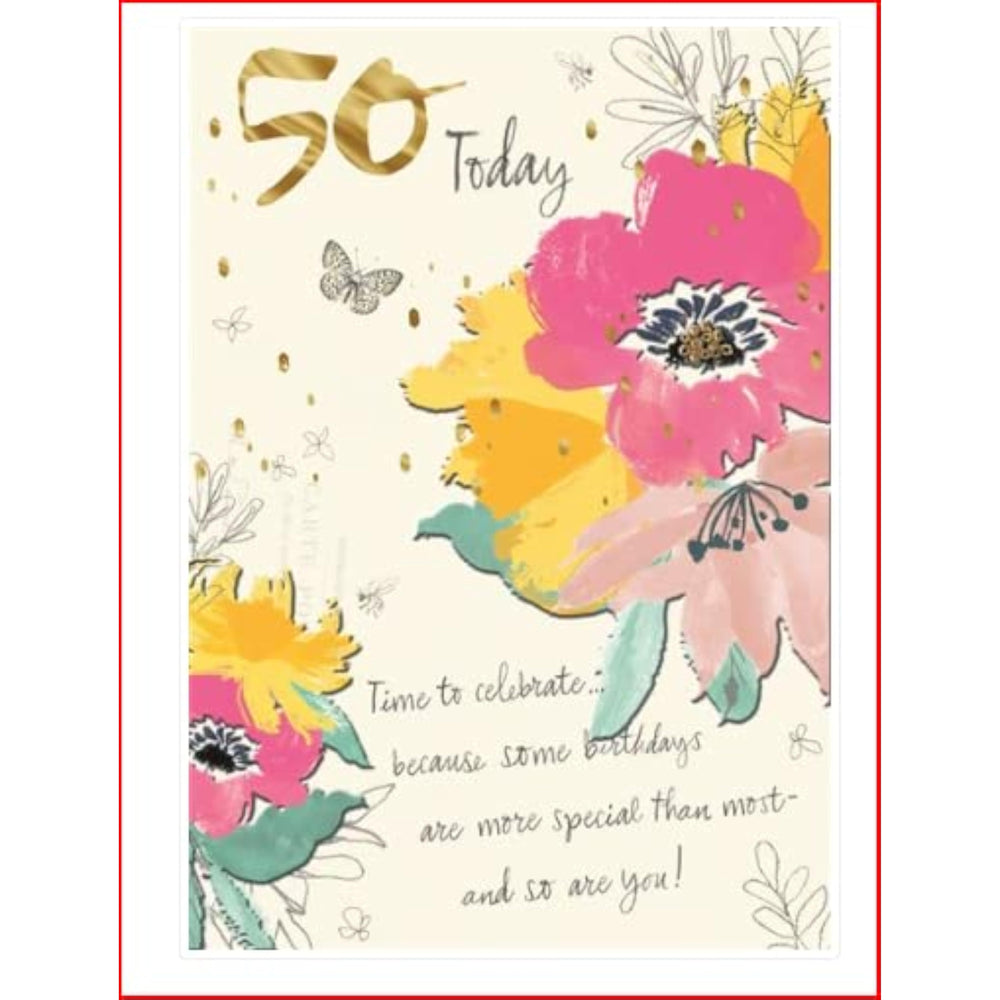 Hallmark 50th Birthday Card - 50 Today Time to Celebrate