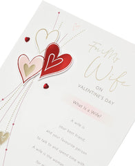 Wife Valentines Day Card With Envelope - Traditional Design
