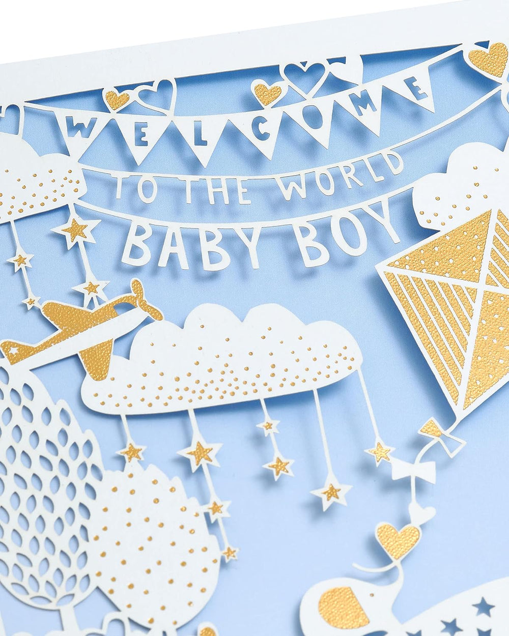 New Baby Boy Card - Lasercut Design
