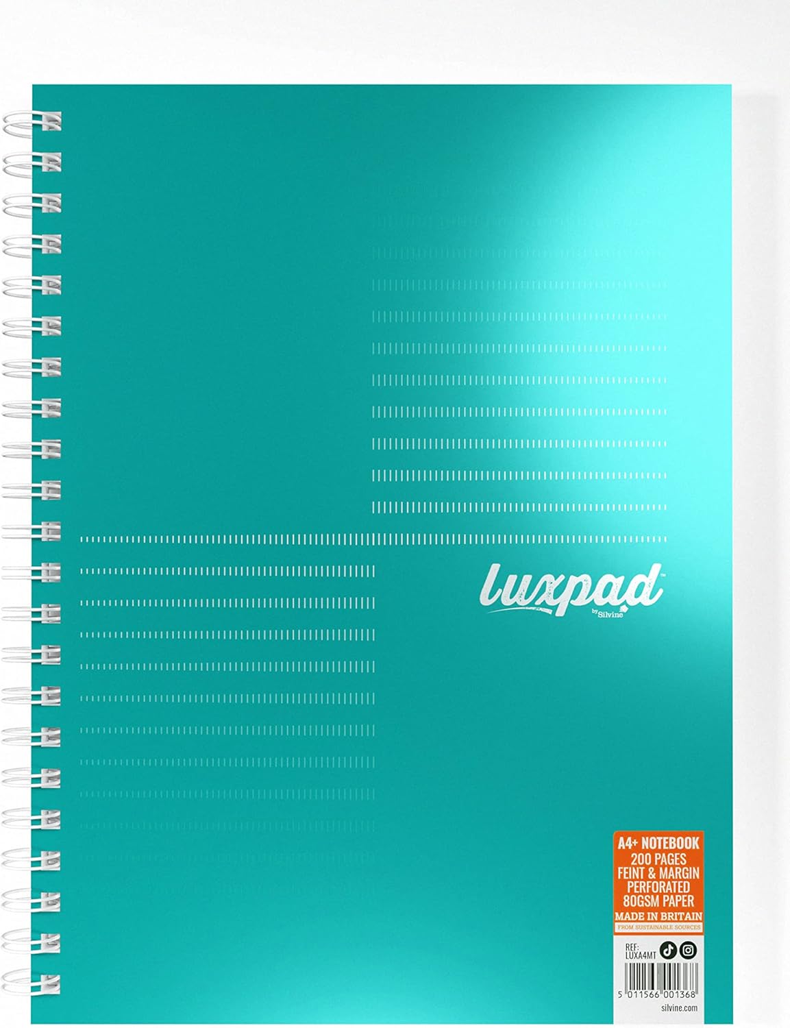 Silvine Luxpad Metallic A4+ FSC Wirebound Notebook - Lined (200 Pages