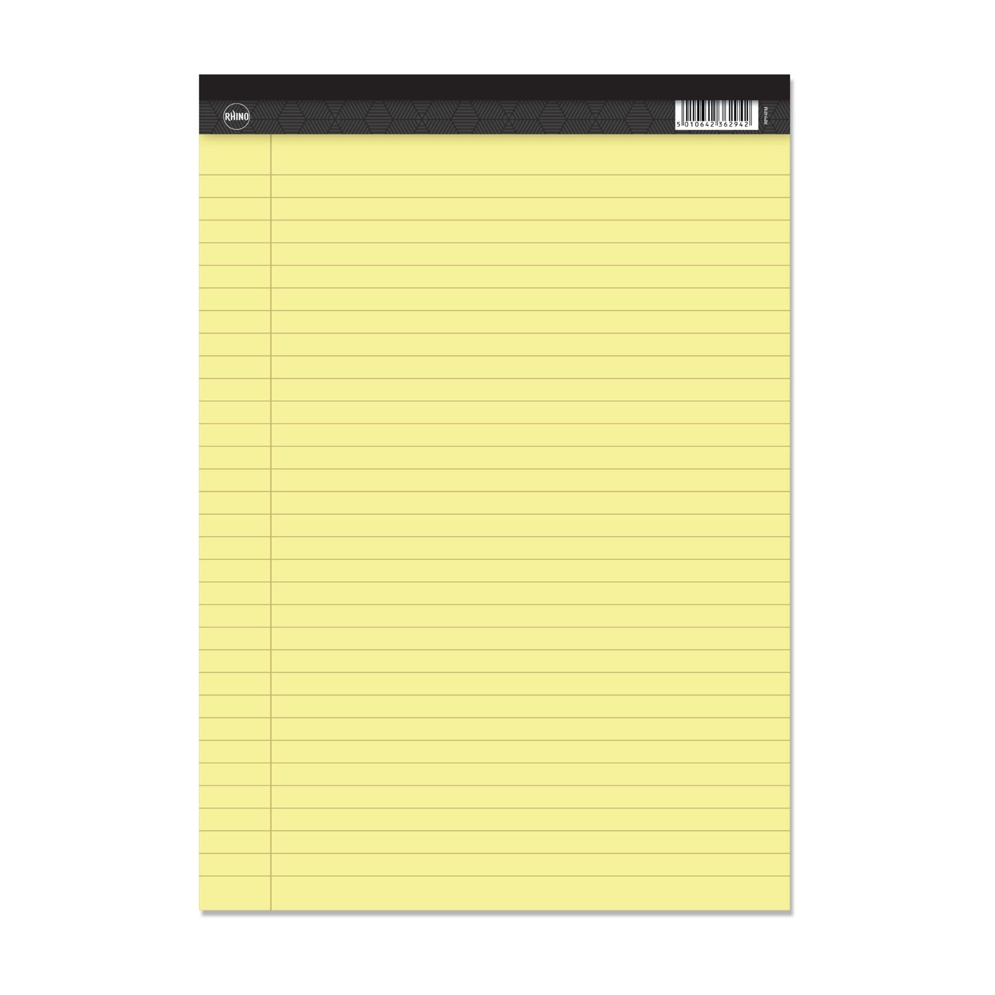 Rhino A4 Perforated Legal Pad 100 Page Feint Ruled 8mm With Margin (Pack 10) - RPY4FM-0 DD