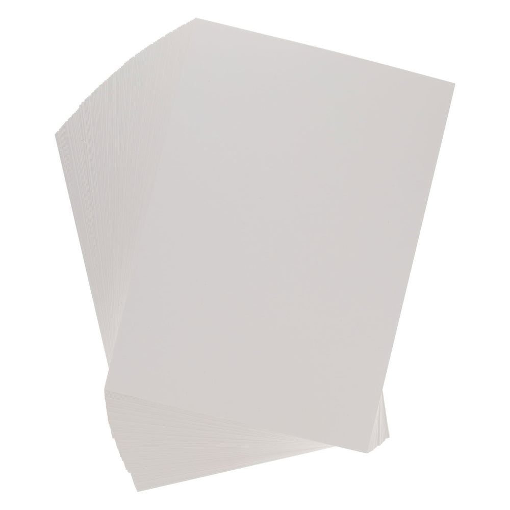 Premier brand A4 ivory smooth card, 300gsm, ideal for art and craft projects, shown in a stack of 100 sheets.