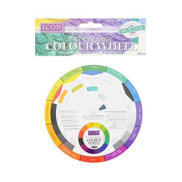 Premier 20cm extra large color wheel for art and craft projects, showcasing vibrant color sections and a sturdy plastic frame.