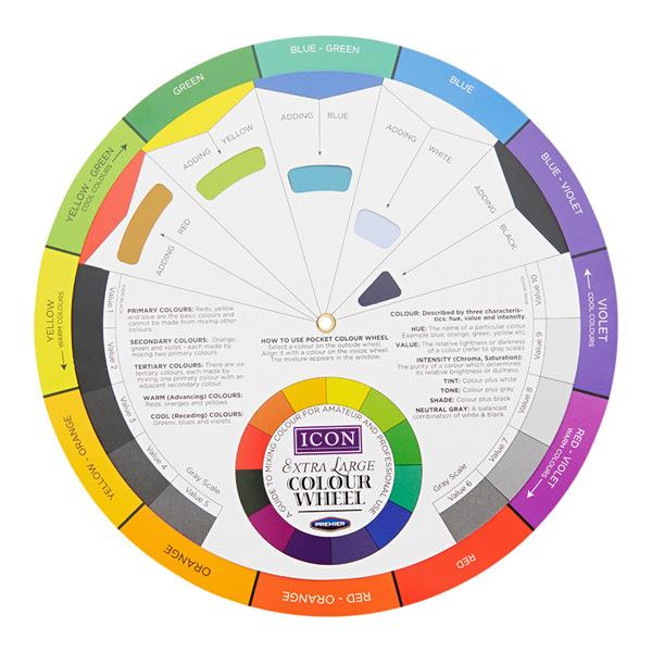 Premier 20cm Extra Large Colour Wheel for art and craft projects, showcasing vibrant color sections and durable plastic design.