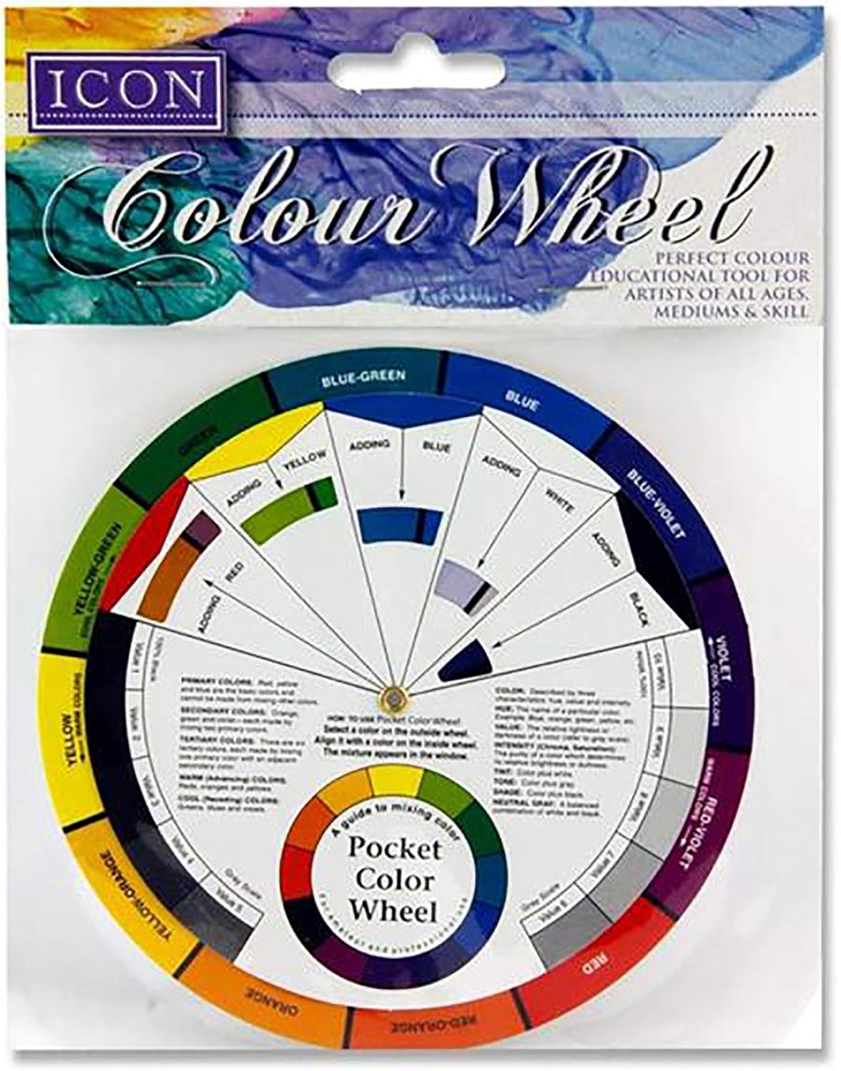 Premier Icon 13cm Pocket Colour Wheel, compact office supplies tool for color matching and design projects.