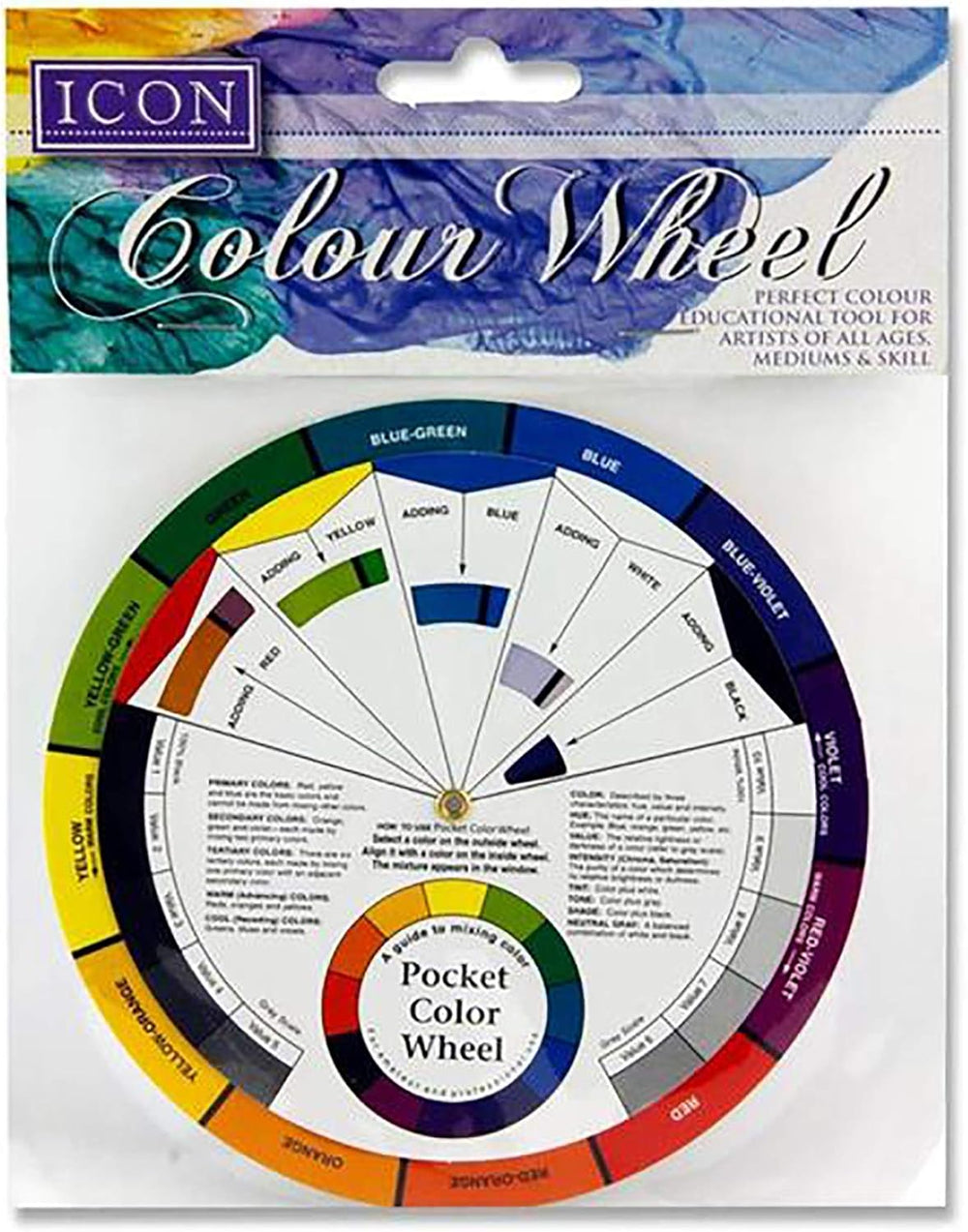 Premier Icon 13cm Pocket Colour Wheel, compact office supplies tool for color matching and design projects.