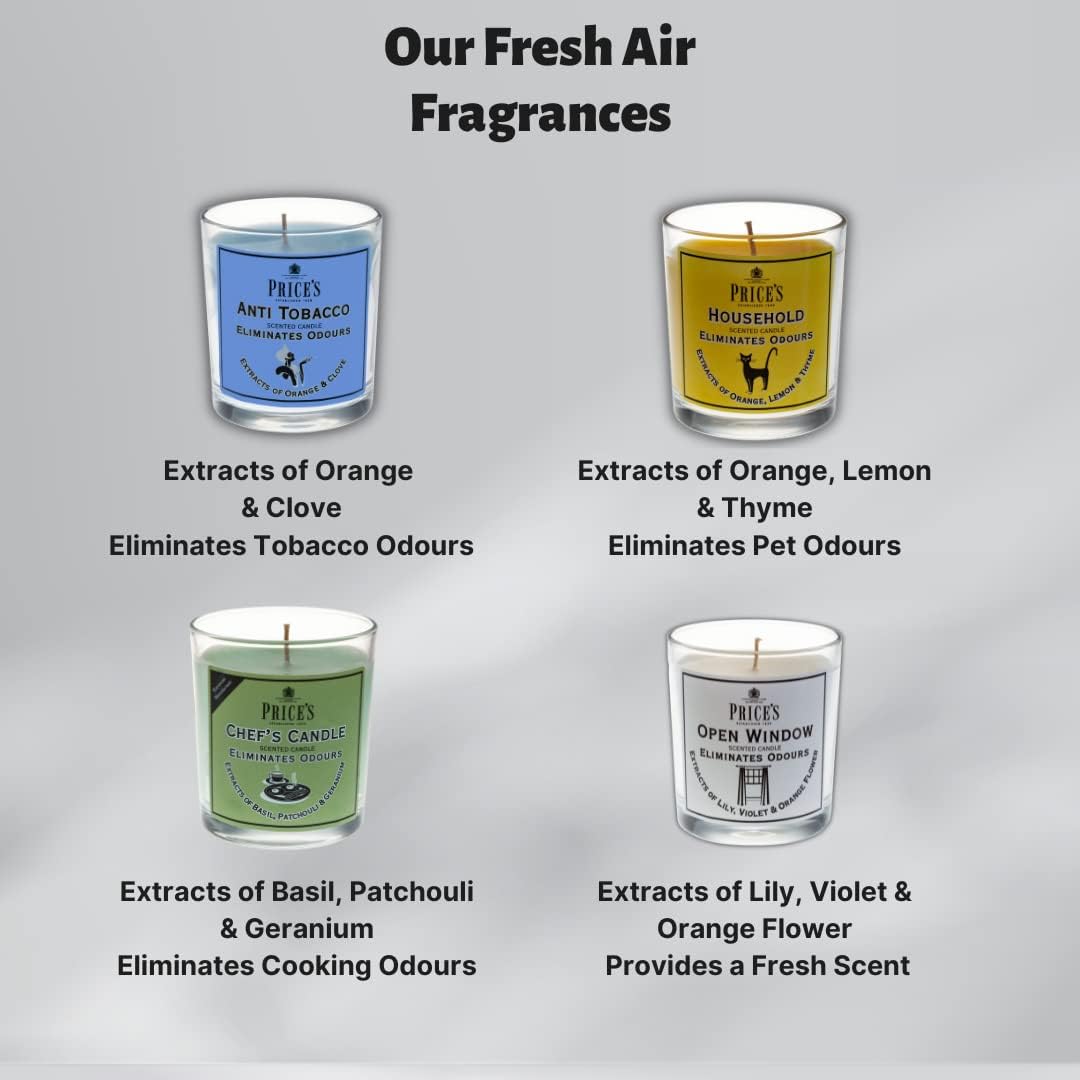 Set of 10 Price's Candle scented tealights with anti-tobacco fragrance, perfect for creating a calming atmosphere.