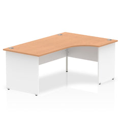 Dynamic Impulse 1800mm Right Crescent Desk Oak Top White Panel End Leg TT000047 DD