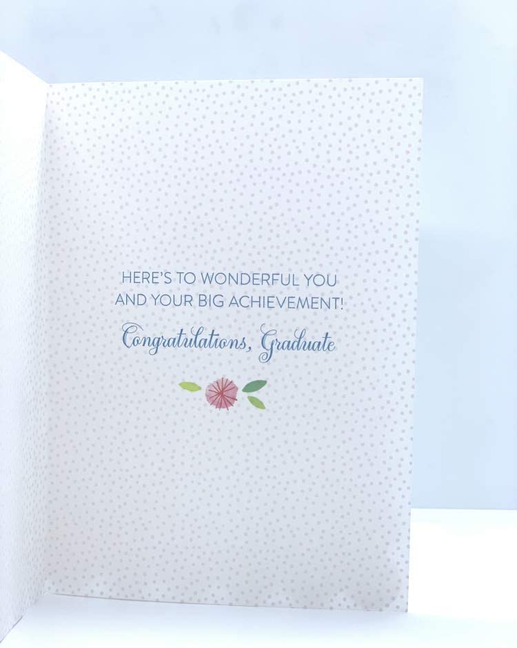 Finished with Glitter and Diamantes Girl with Flowers Graduation Card