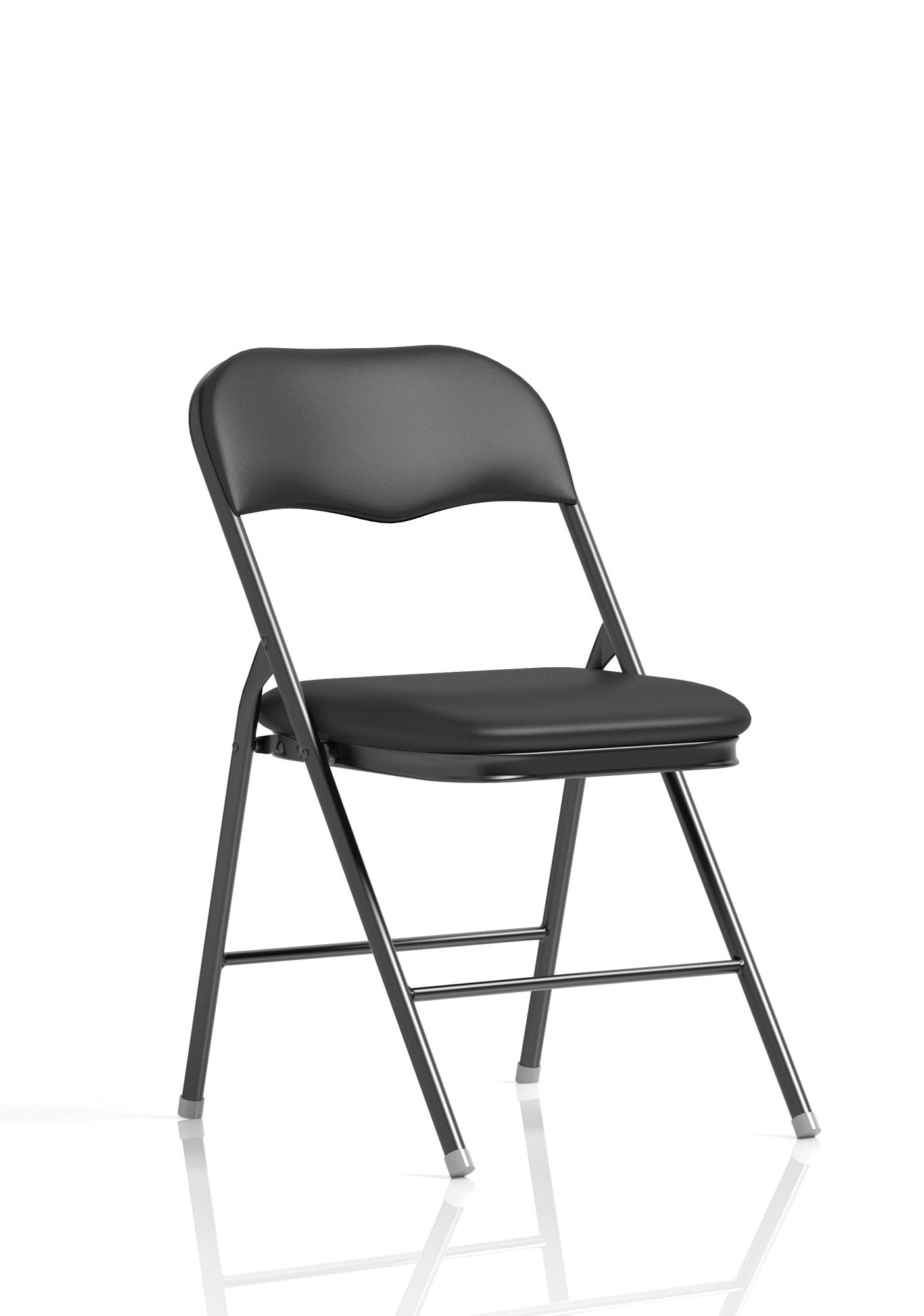 Dynamic Sicily PU Leather Folding Chair Black/Black Frame - BR000310 DD