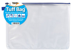 Tiger Tuff Bag Polypropylene A4+ 500 Micron Clear with Assorted Colour Zips - 300854