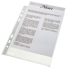 Esselte Multi Punched Pocket Polypropylene A5 50 Micron Top Opening Clear (Pack 100) 23782