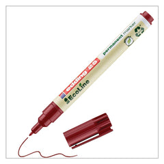 edding 25 EcoLine Permanent Marker Bullet Tip 1mm Line Red (Pack 10) - 4-25002