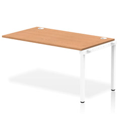 Impulse Single Row Bench Desk Extension Kit W1400 x D800 x H730mm Oak Finish White Frame - IB00373 DD