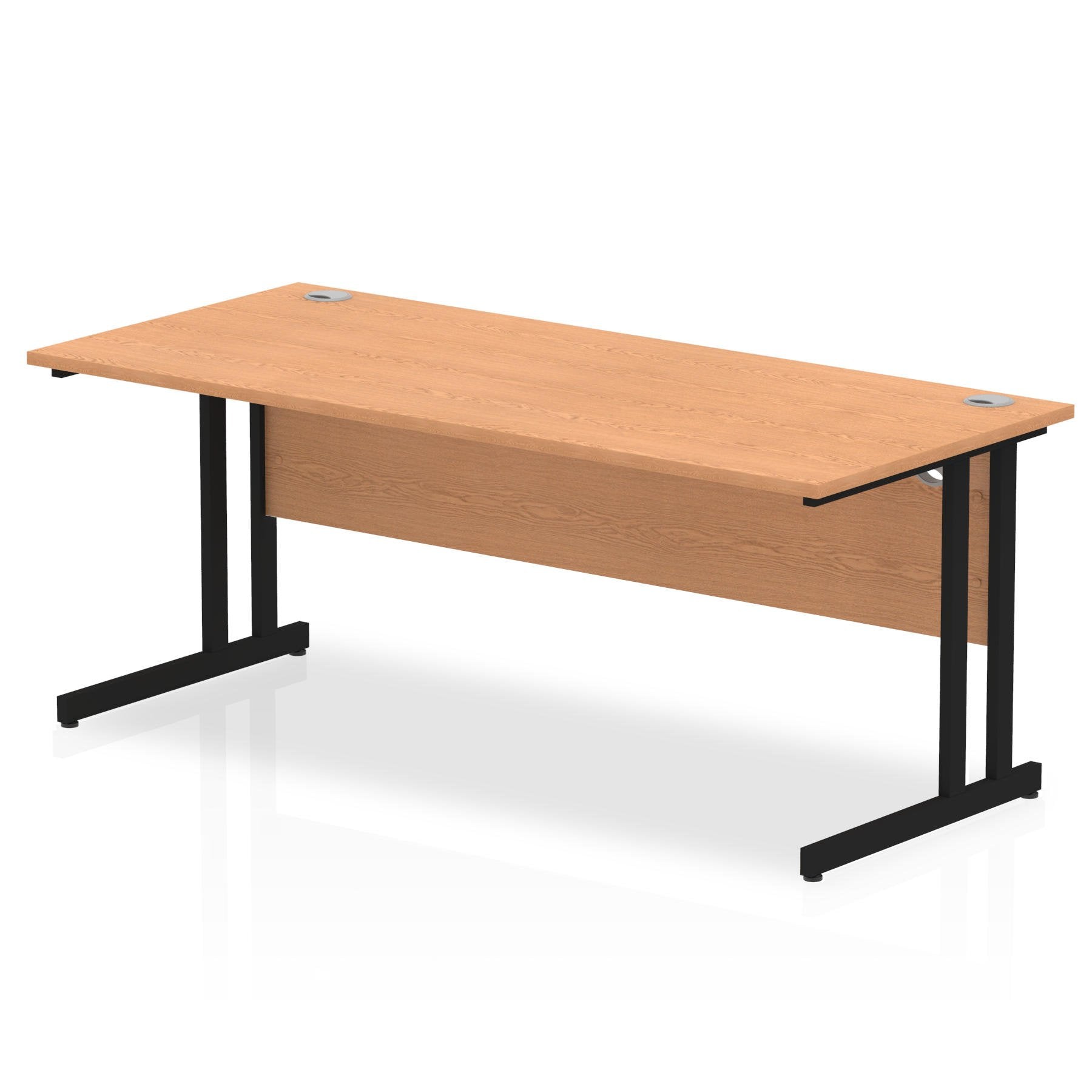 Impulse 1800 x 800mm Straight Desk Oak Top Black Cantilever Leg MI003303 DD