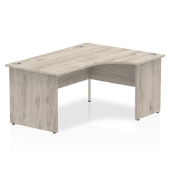 Impulse 1600mm Right Crescent Desk Grey Oak Top Panel End Leg I003142 DD