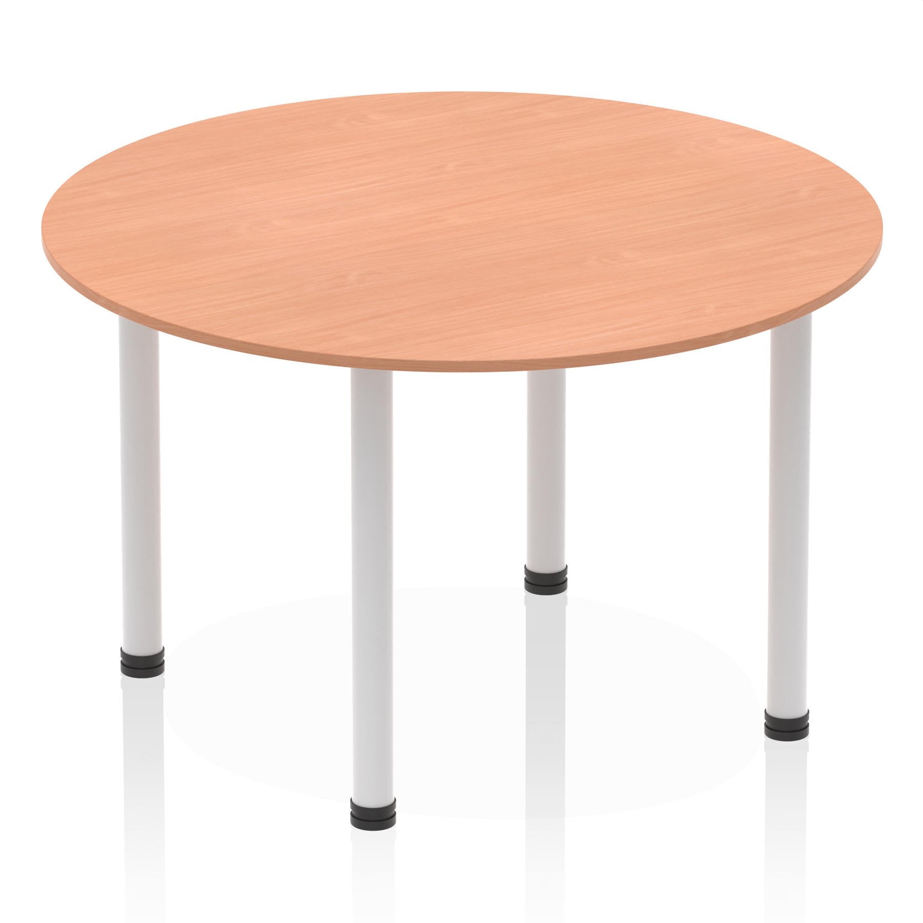 Dynamic Impulse 1200mm Round Table Beech Top Silver Post Leg I000080 DD