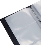 Q-Connect polypropylene business card holder holding up to 160 cards in black, designed for organized name card storage.