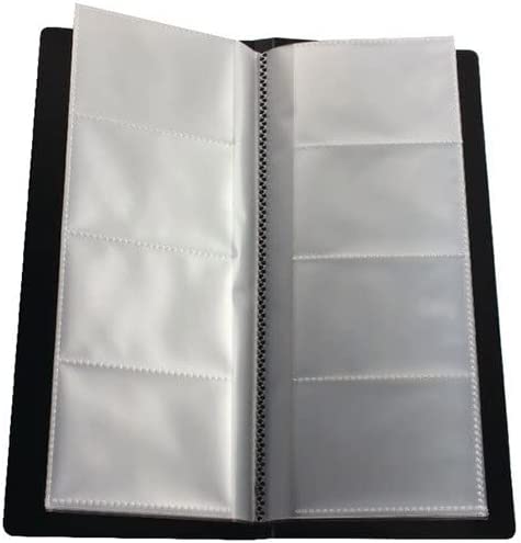 Black Q-Connect polypropylene business card holder with 96 card capacity for organizing and protecting professional cards.