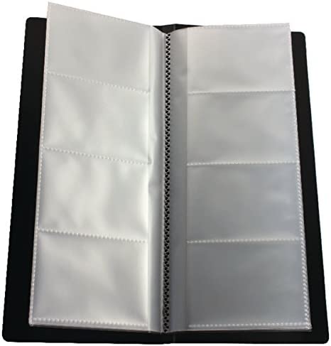 Q-Connect polypropylene business card holder holding 96 black cards, designed for organized name card storage.