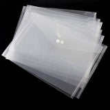Q-Connect clear A5 plastic document wallet with popper closures, designed for organizing papers and files.