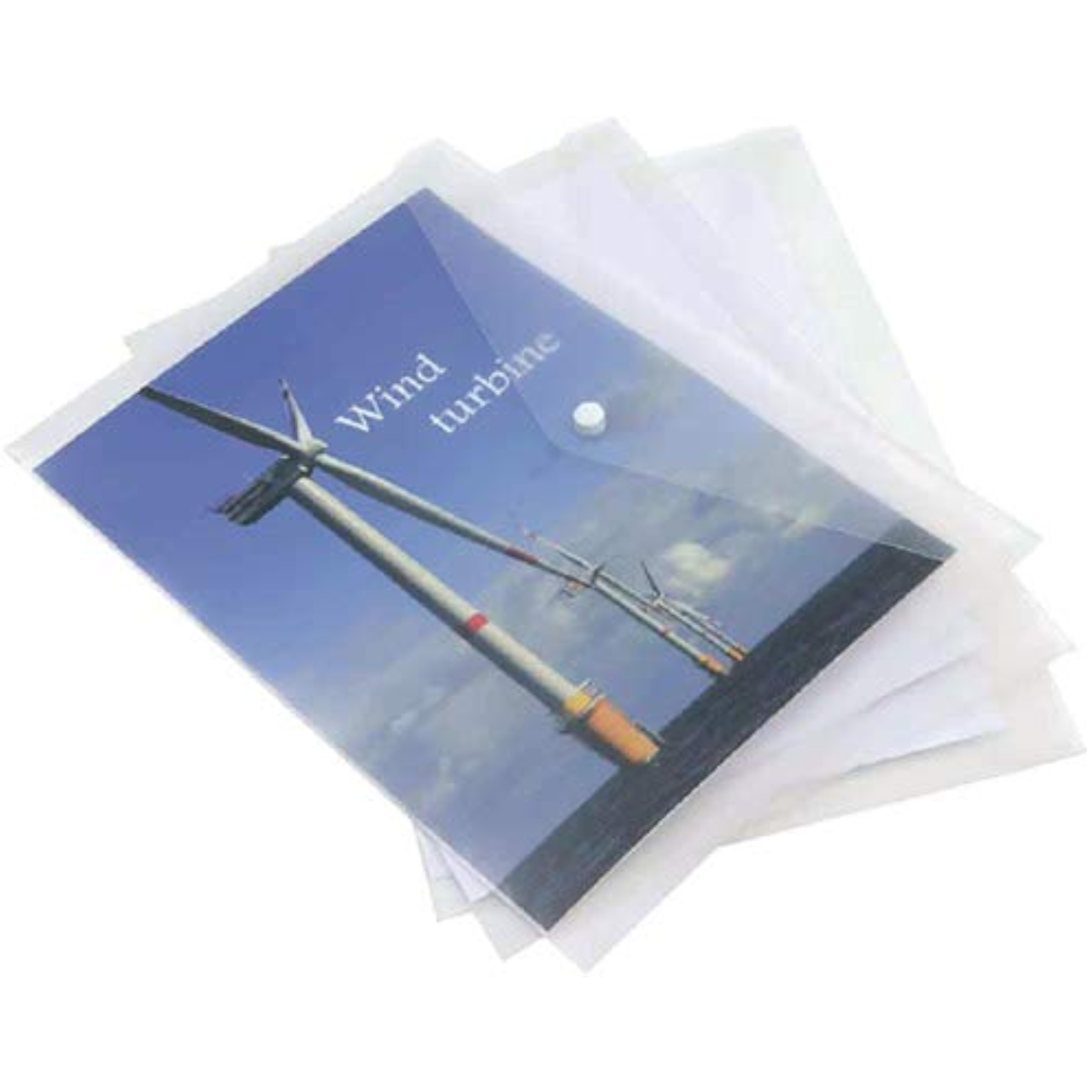 Clear Q-Connect A5 plastic document wallet with popper closure, designed for organizing papers and files.