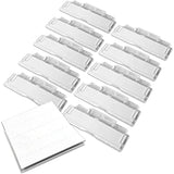 Q-Connect clear suspension file tabs, pack of 50, for organizing and labeling files in office or filing systems.