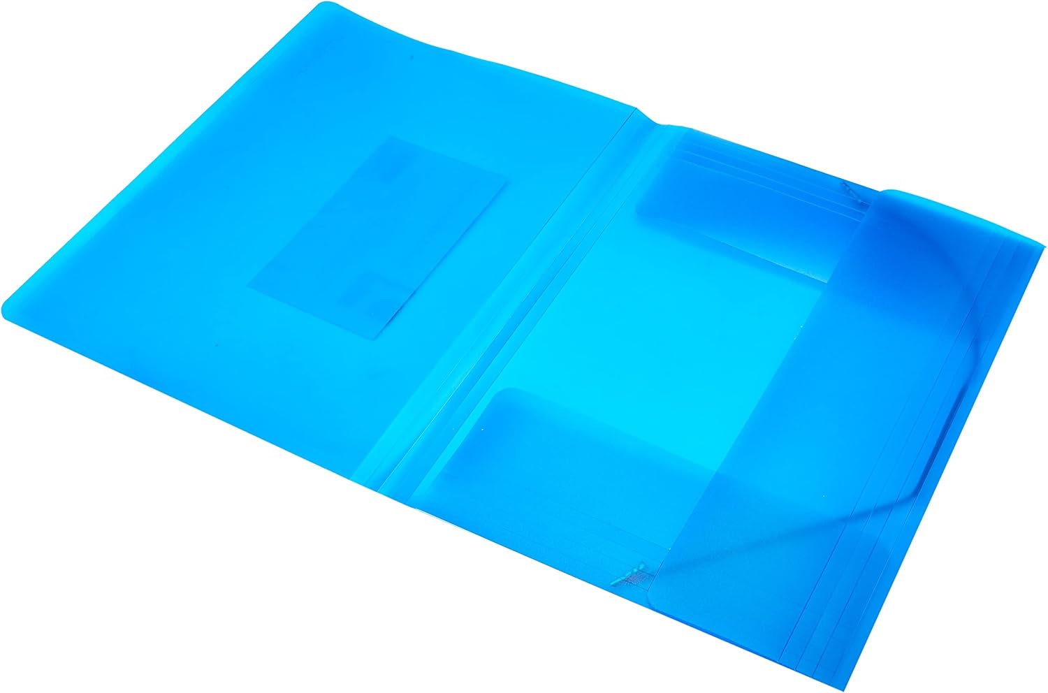 Blue Q-Connect elasticated folder with three flaps for A4 documents, featuring a durable design for organized storage.