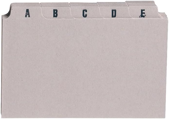 Q-Connect 6x4 inch A-Z Buff Guide Index Cards, pack of 25, used for organization and note-taking.