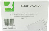 Q-Connect A-Z Buff Guide Index Cards, 6 x 4 inches, pack of 100, featuring alphabetized labels and durable paper.